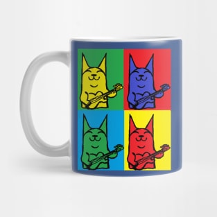 cat,guitar,bass,kitten pop art by LowEndGraphics Mug